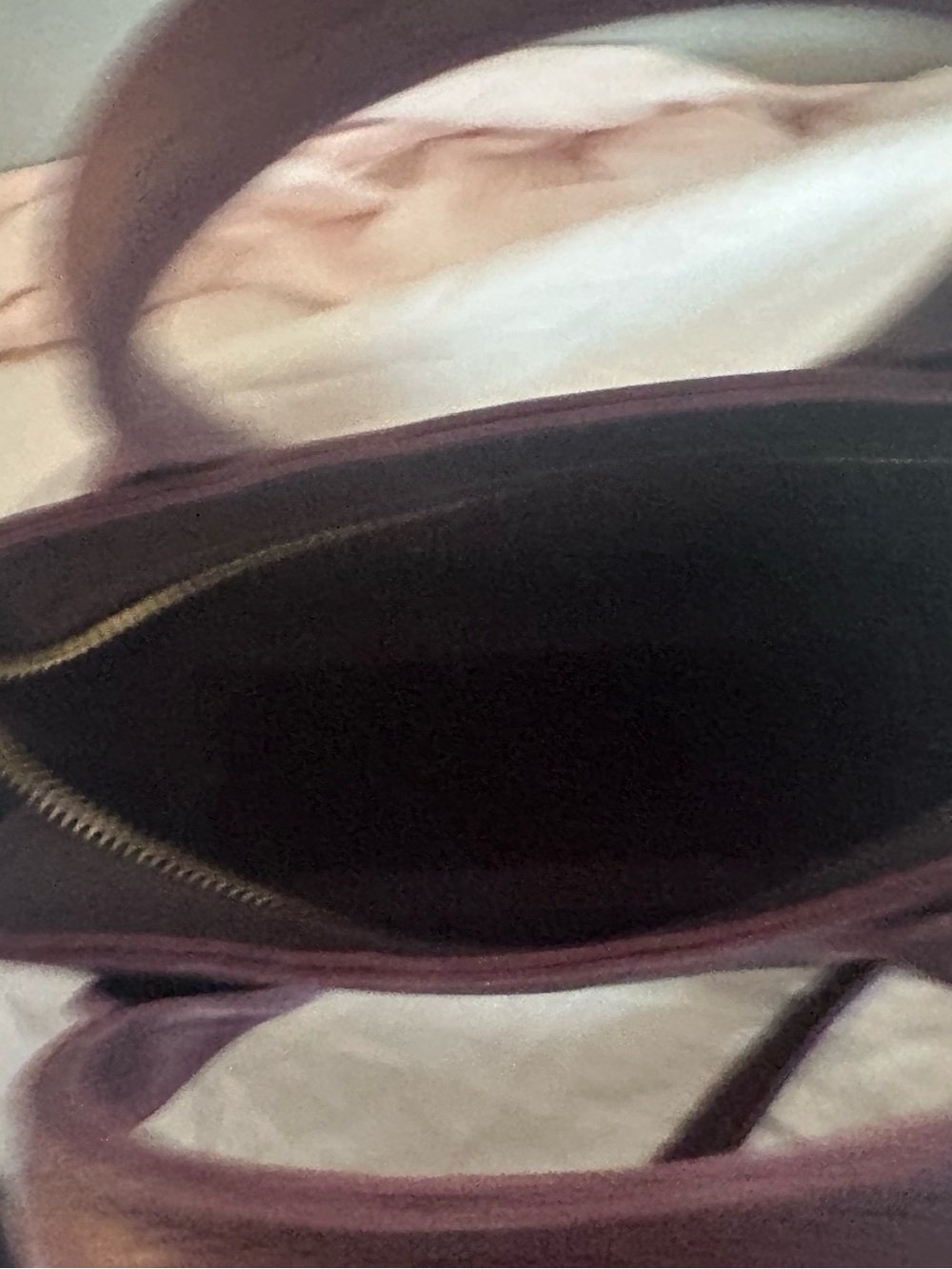 Raindrop Leather tote, Portland Leather Goods, small, plum - Picture 4 of 12